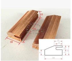 53*22*12mm Copper Heat Dissipation Fin Thermal Conductivity Brass Fin Radiator Pipe Copper Heatsink Heat Dissipation Copper fins