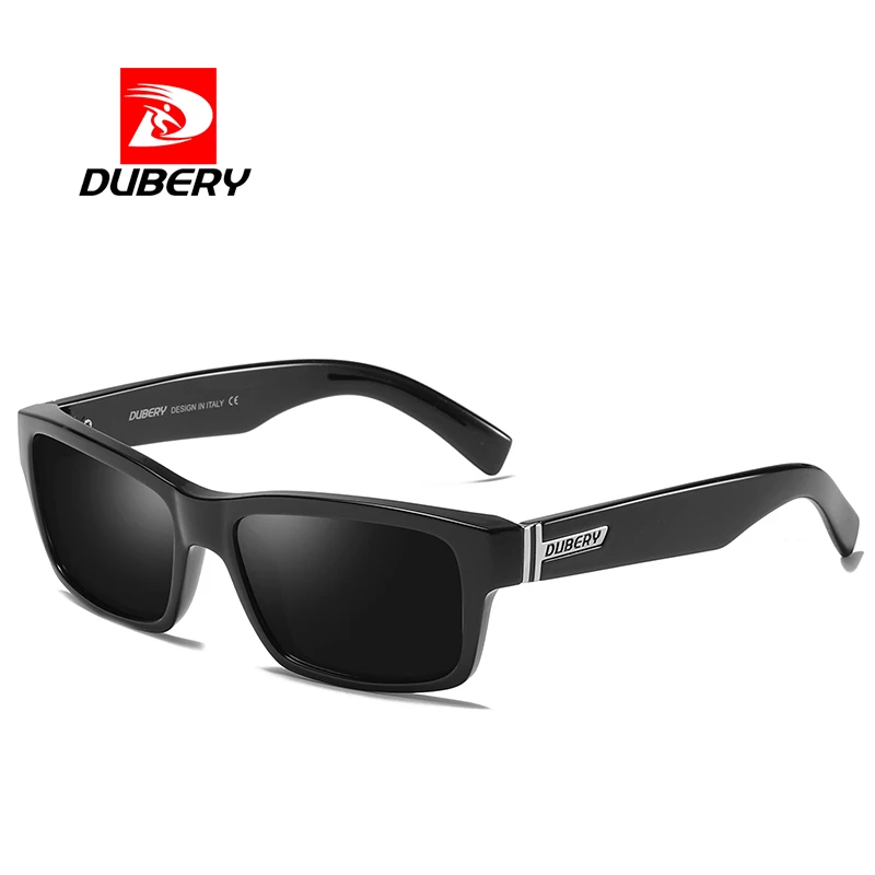 DUBERY Square Polarized Sunglasses Men Vintage Driving Sport  100% UV Protection Fashion Sun Glasses Color Mirror for Men/Women