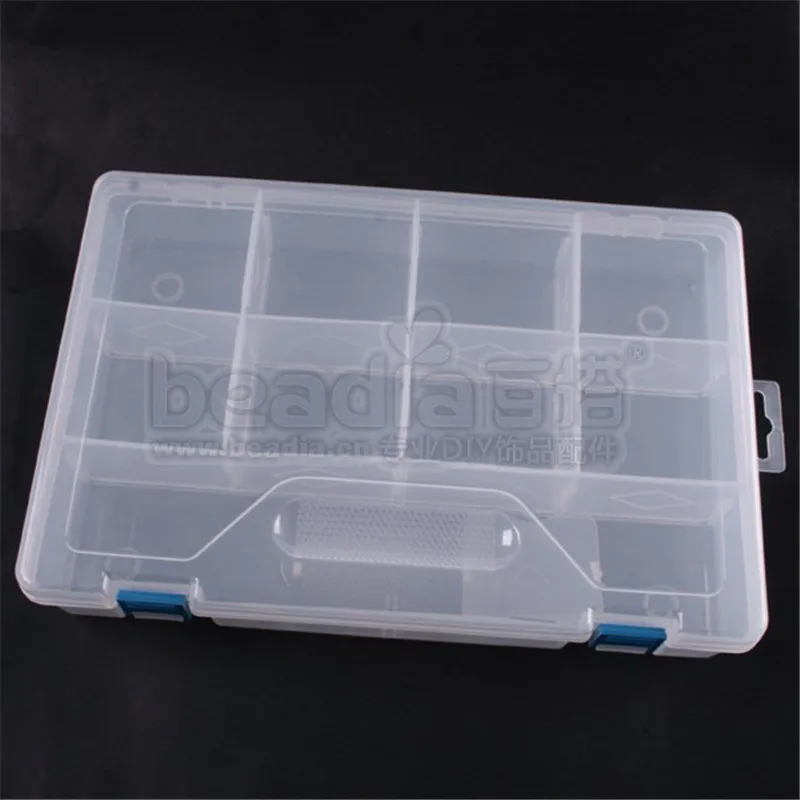 New Practical 3.3*15cm Plastic 7 Compartment Storage Box Case Bead Rings Jewelry Display Organizer