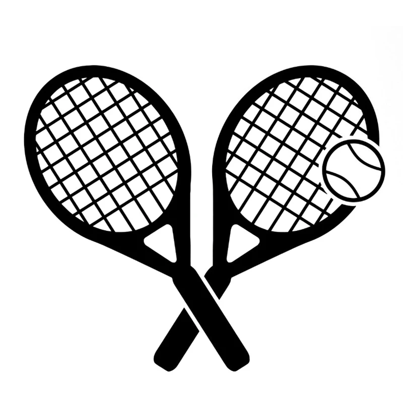 15.6CM*13.2CM Interesting Tennis Sport Game Vinyl Decal Car Sticker Black/Silver S9-0402