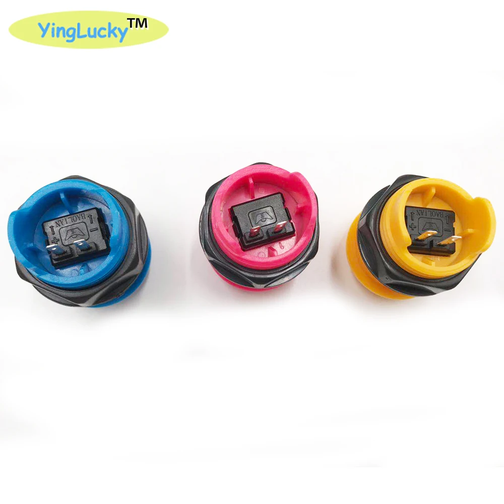 50pcs 1 pack Arcade Buttons Chrome 28mm Nut game Push Button Player Start Buttons Game Accessories Arcade buttons light