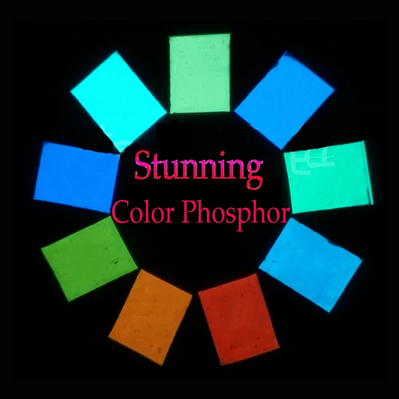 9 colors Color Phosphor Pigment Luminous Powder Coating DIY Photoluminescent Dust Acrylic paints Glow in Dark