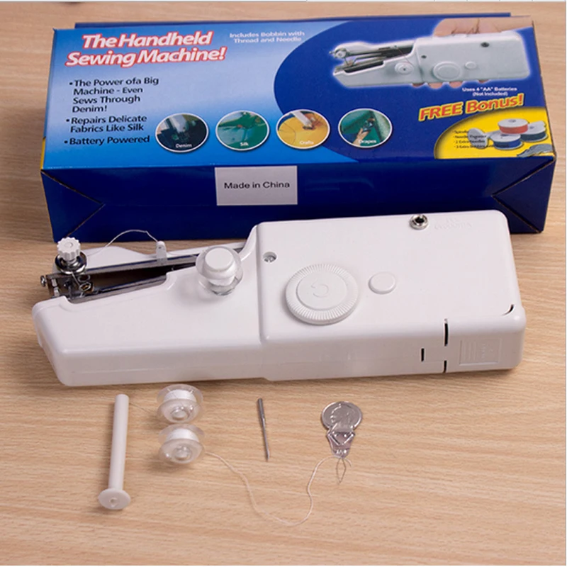 Electric Sewing Machine Mini Hand Sewing Stitch Tool Maquina De Coser Cordless Battery Power Sew Needlework Machine Accessories