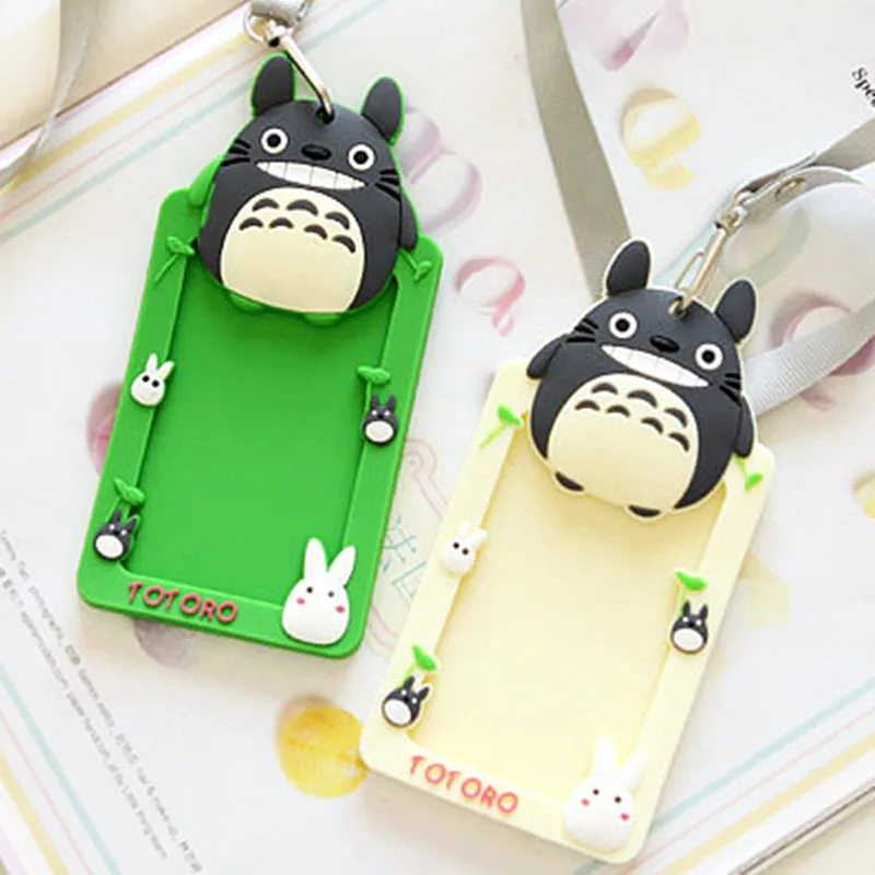 High Quality Cute Cartoon Silicone Card ID Holder Credit Card Bus Card Case Key Holder Ring Luggage Tag Trinket 12 Styles