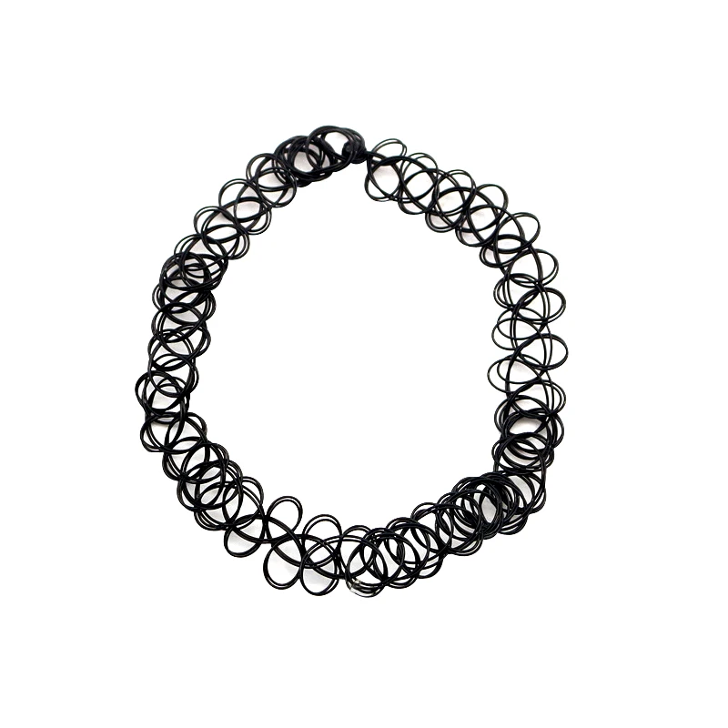 12pcs Hippy Plastic Tattoo Choker Necklace for Women Punk Elastic Chokers Stretch Fishing Line Weave Necklace Trendy Accessories