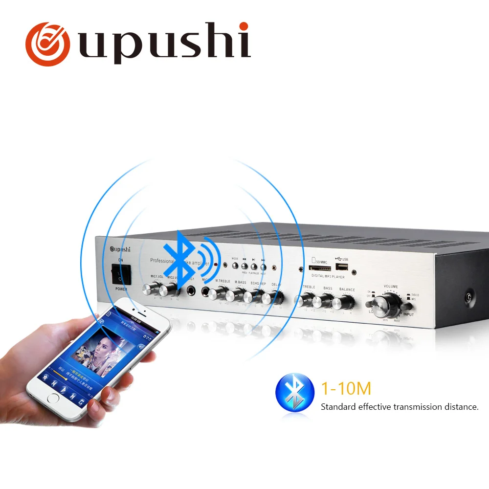 5 canali karaoke amplificatore 160w bluetooth mixer karaoke professionale amplificatore di oupushi sistema home theater con usb, SD card