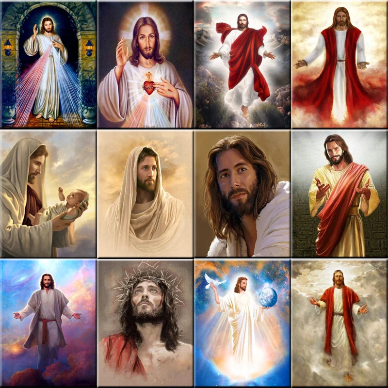 

2019 Diy Diamond Painting Jesus Christ Icon Full round Rhinestones Cross Stitch Crystal Mosaic Embroidery Home Decoration WG837