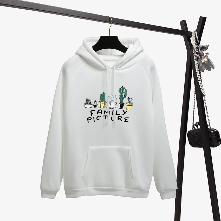 Mode Palme und Kaktus Harajuku Sweatshirt Wintermantel lose dicke Hoodies Frauen Pullover Büro Dame Feminino Kleidung