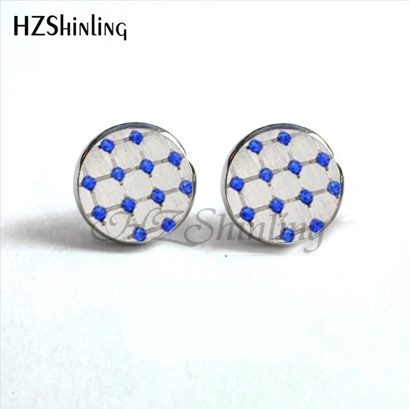 NES-0048  Polka Dot Earrings Colorful Dots Stud Earring  Polka Dots Glass Dome Earrings For Women HZ4