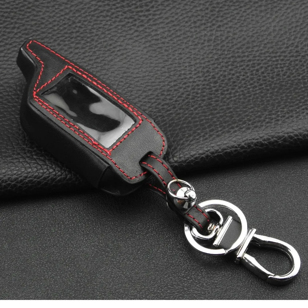 jingyuqin New B9 Leather Key Case for Starline B9/B91/B6/B61/A91/A61/V7 C9 KGB FX-5 Jaguar ez-one LCD Way Car Remote 2 Way Alarm