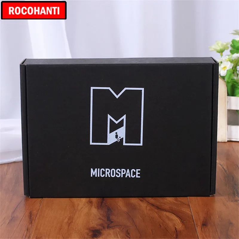 100X Custom Logo Printed Corrugated Cardboard Paper Black Shipping Mailing Box Gift Packing Boxes