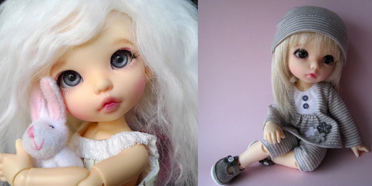 Resin BJD 1/8 Ante baby girls boys doll free eyes palm dolls HeHeBJD face make up