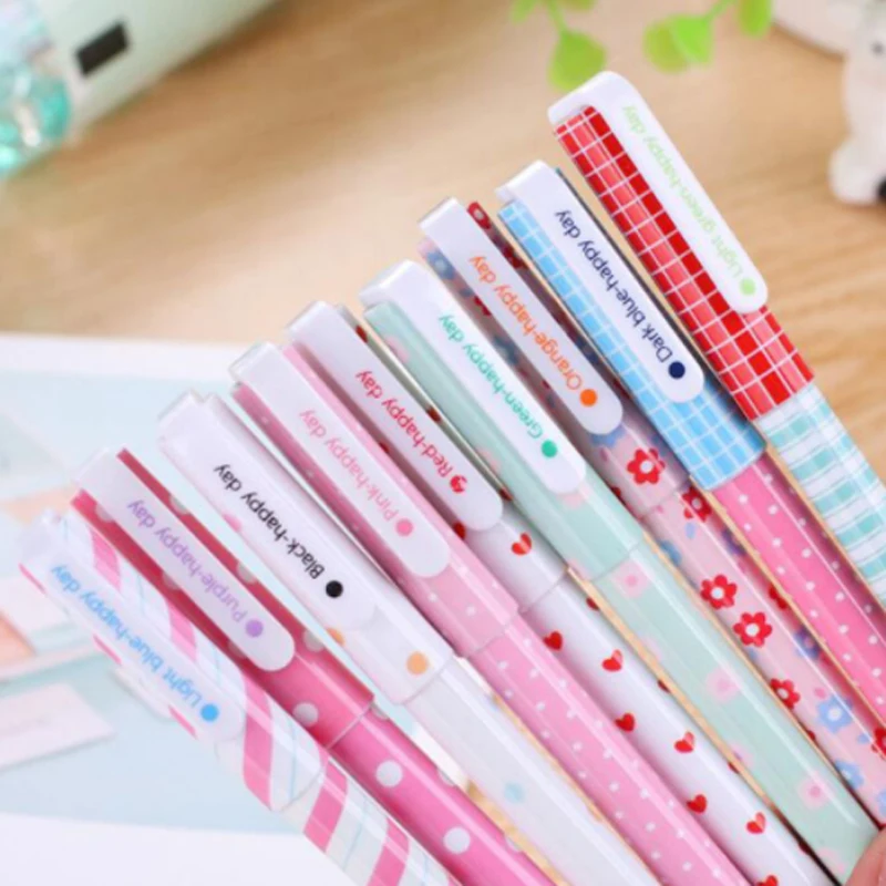 2pc Kawaii Color Gel Pen 0.38mm Color Pen Accessories Office For School Supplies Korea Stationery Sent At