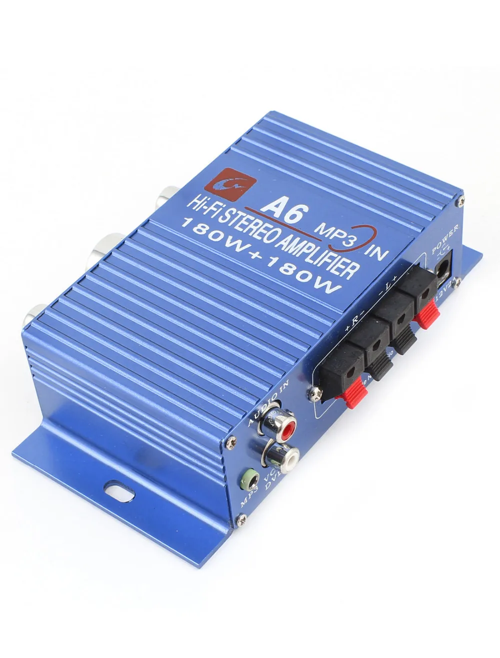 UXCELL DC 12V 180W Car Blue Aluminum Mini Hifi Stereo Audio Power Amplifier