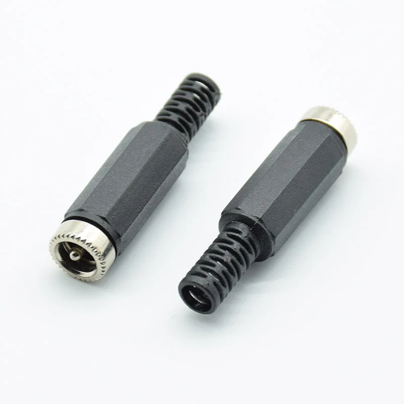 10pcs 5.5*2.1mm DC Power Jack Plugs Male / Female Socket Adapter Connectors  5.5mmx2.1mm For DIY Projects