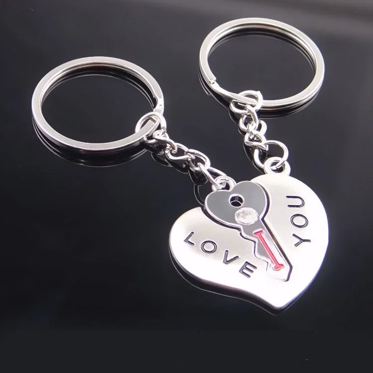 Zinc Alloy Key to My Heart Couple Key Chains Lovers Key Rings Valentine's Day Gift W9561