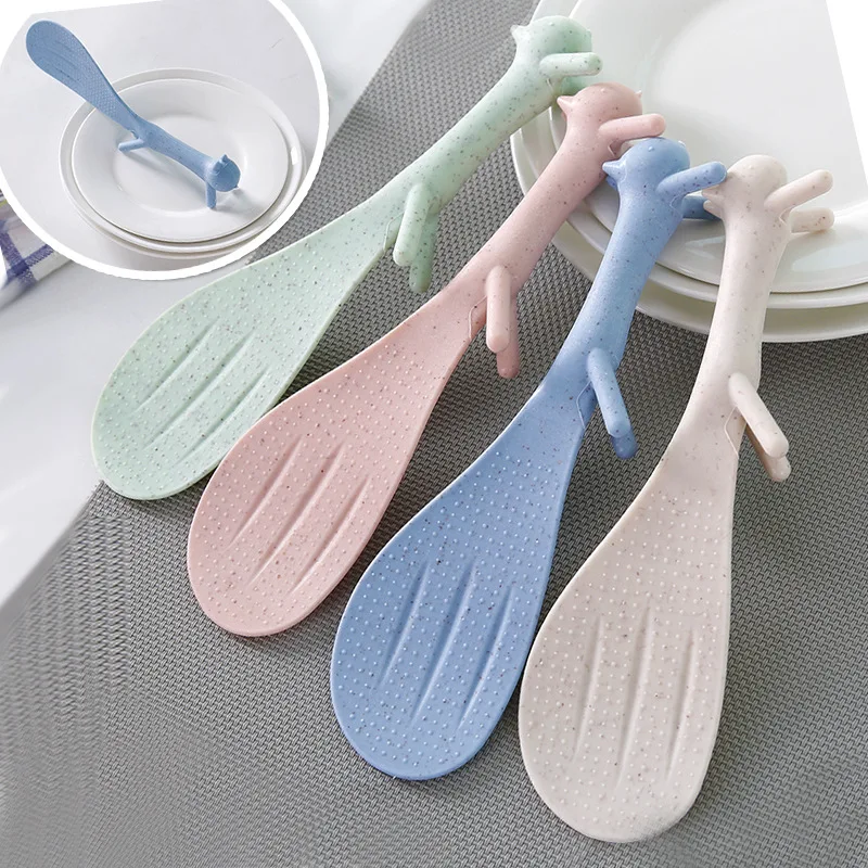 free shipping 100pcs/lot Stand style squirrel modelling meal spoon Lovely Kitchen Rice Scooper