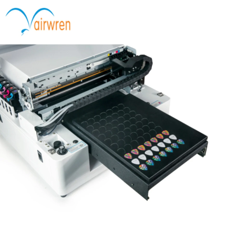 A3 Size Flatbed UV LED Printer for Cards Pens Leather Phone Case Printing with Embossed Effect