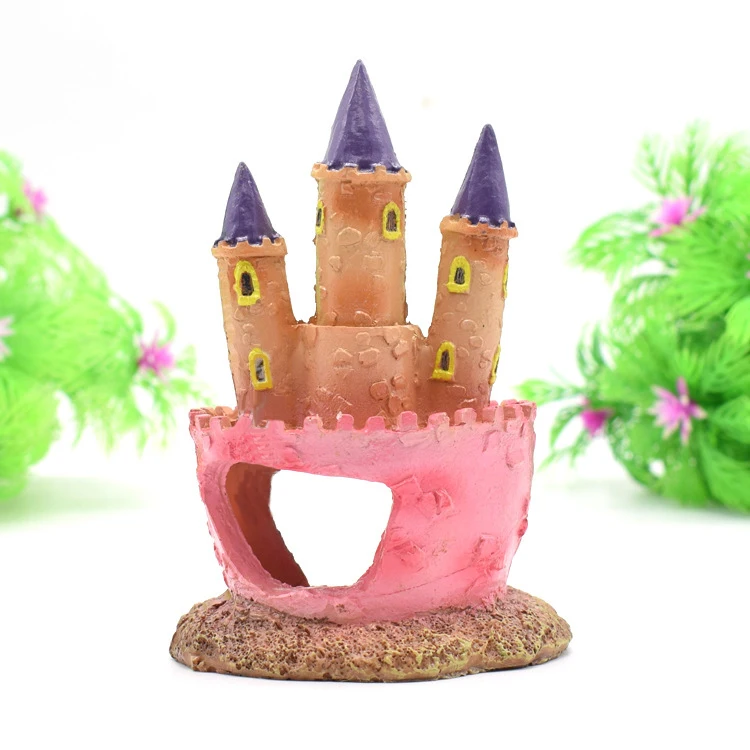 Pink Princess Castle Fish Cave Aquarium Ornament Fish Tank Decoration