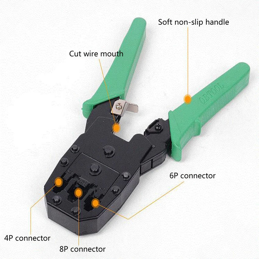 Network Clamp Electrician Insulated Wire Strippers Pliers Internet Cable Crimping Wire Cutter Cut Pliers Hand Tools