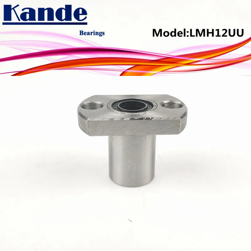 Kande Bearings LMH12UU LMH12  2pcs/lot LMH12 UU Oval Flange Linear Ball Bearing dr:12mm