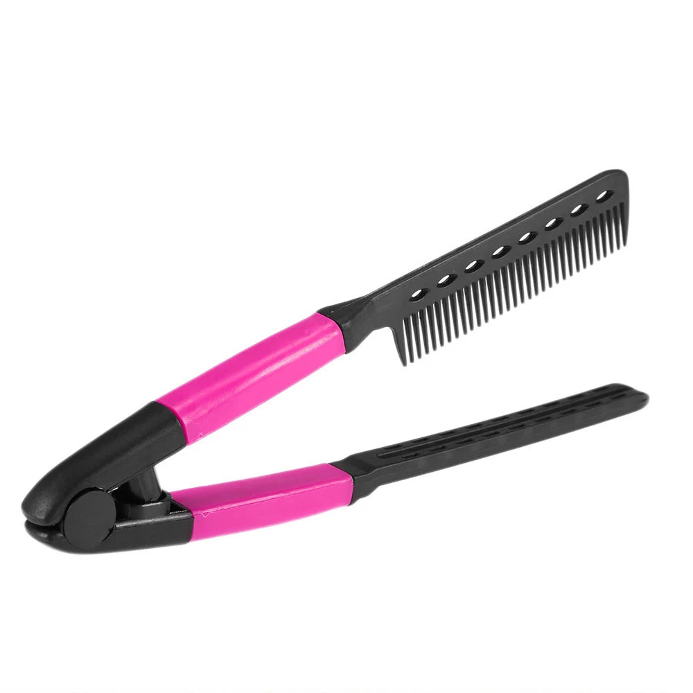 Hot DIY Convenient Hair Straightener Comb V Style Household Anti-static Salon Hairdressing Hair Straightener Comb