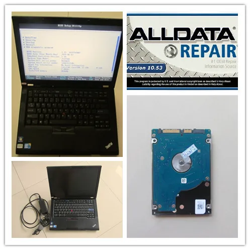 Alldata  All Data 10.53 Auto Repair Software Installed in Laptop t410 i5 4g Hdd 1TB Win7  Diagnostic COMPUTER FULL VERSION