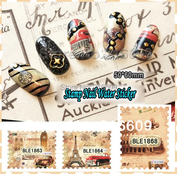 

Nail 22Sheets/Lot Scenic Stamp Nail Water Sticker DIY Nail Art Applique Decals Decoration Mix 11 Designs BLE1863-1873