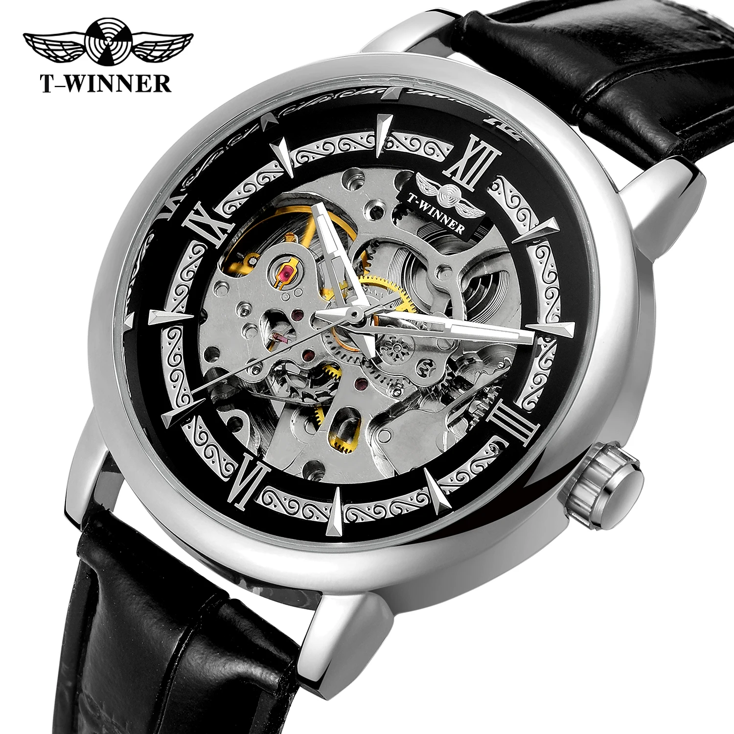 2019 Winner Top Brand Transparent 3d Gear Movement Mens Business Luxury Desing Mechanical Automatic Wrist Watches Skeleton Clock