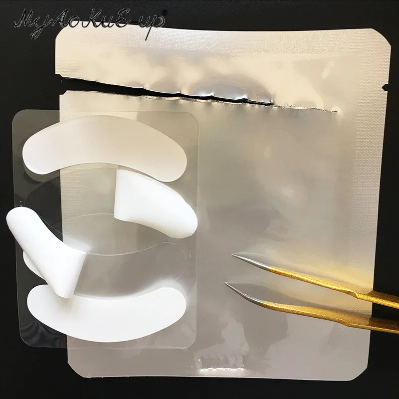 MyAoKuE-Up Wimpernverlängerung 25er-Pack Silberne Dünne Augenpads Silikon-Patches Unter-Augen-Pads Glatte Isolations-Augenpads Wimpernverlängerungs-Werkzeug – Detail 1