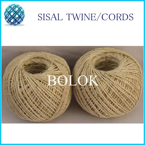 

12pcs/lot natural sisal fibre twine (dia.: 1.5mm, 1 ply twisted)80m/ball, sisal packing twine DIY packing twine by free shipping