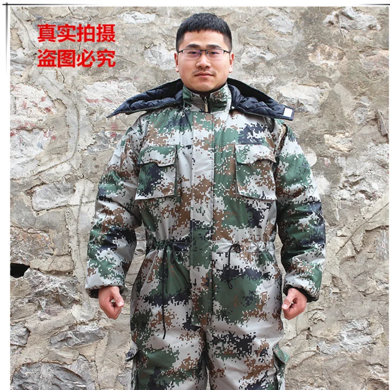 Winter Camouflage Jumpsuits Men Cotton Padded Hooded Overalls Cold Weather Thicken Coveralls Work protective uniforms plus size