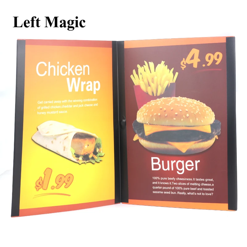 Food To Go Magic Tricks Super Hamburg Takeaway Street Close-Up Stage Magic Props Accessories Mentalism Gimmick G8199