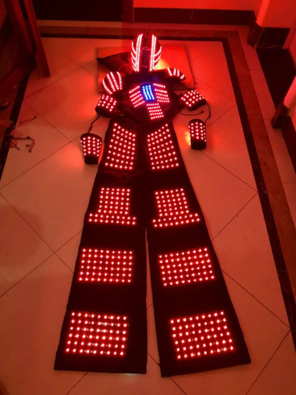 

Night club glowing LED Gaint robots suit light up costume luminous performance dress stage party events