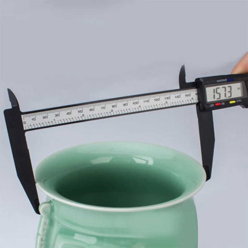 Calibre Vernier Digital Eletrônico 300 mm 200 Lcd Plástico Micrômetro de Mandíbula Longa Interno e Externo Ferramentas de Medição de Diâmetro