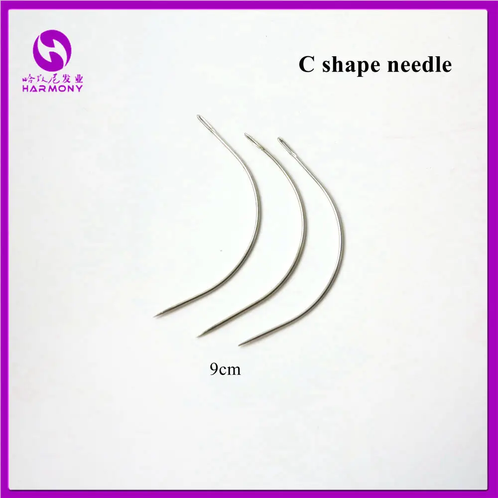 

12pcs 9cm C type curved needles for hair weft /hair weaving needle/weave machine sewing needle/C shape Tools