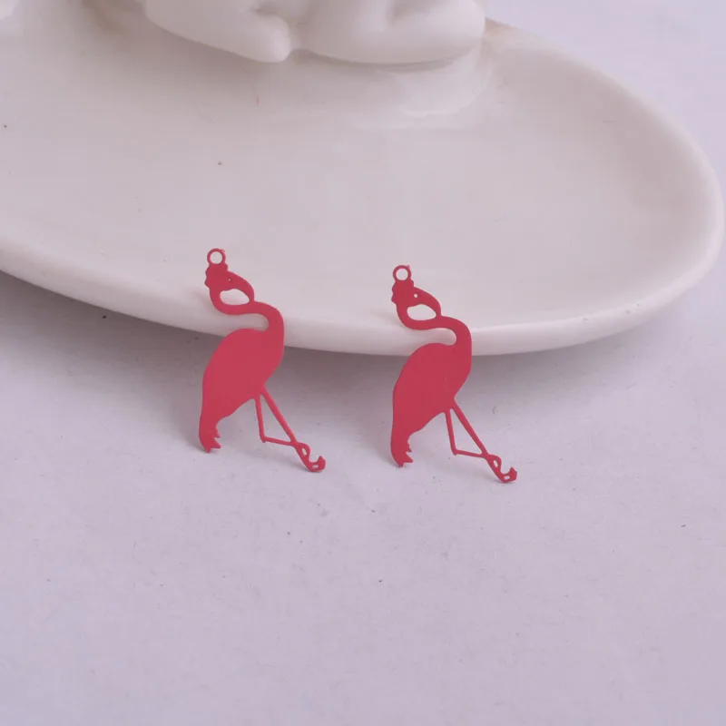 50 Stück AC7657 28mm*5mm Messing Flache Vogelanhänger Bemalte Tieranhänger – Detail 10