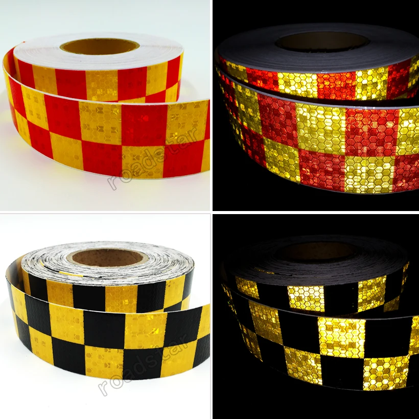 Roadstar 3M Acrylic Adhesive Shining Reflective Warning Tape/Square Printing reflective tape for Cars Safety RS-6490P