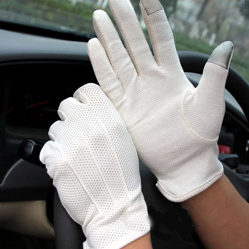 Gants de soleil courts en coton fin pour hommes, gants de conduite à écran tactile, sports de plein air d\'été, fitness, cyclisme, crème solaire,