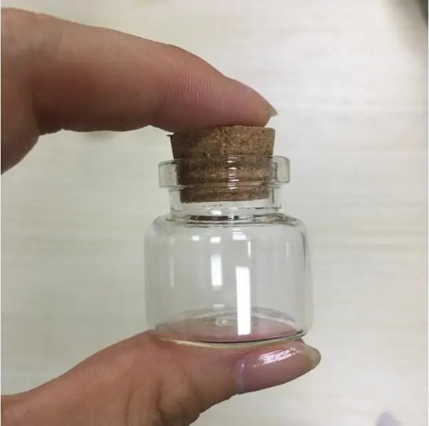 100pcs/lot 30*30*17mm 10ml Mini Glass Bottles With Cork Small Transparent Clear Tiny Empty Glass Vials Jars Corks Cute Bottles