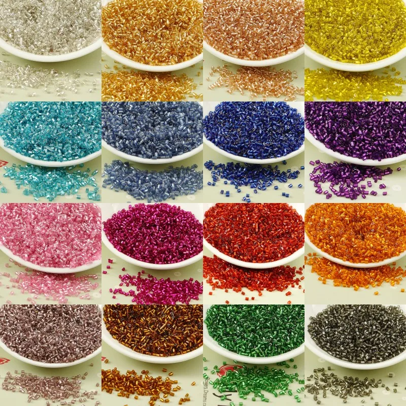 iSequins 10g/Lot 2mm Czech Glass SeedBeads For Craft 11/0 DIY Glass Bugle Seed Tube For Embroidery Patches Garments Accessories