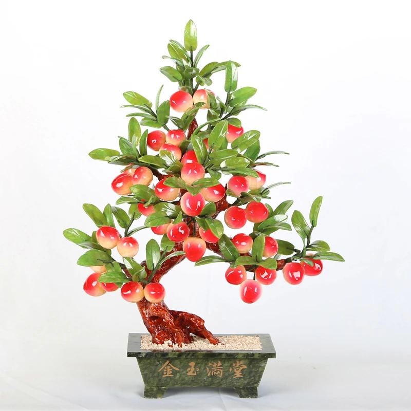 38 small peach tree Topaz jade ornaments jade plate king Home Furnishing jewelry ornaments living room decorative crafts gifts