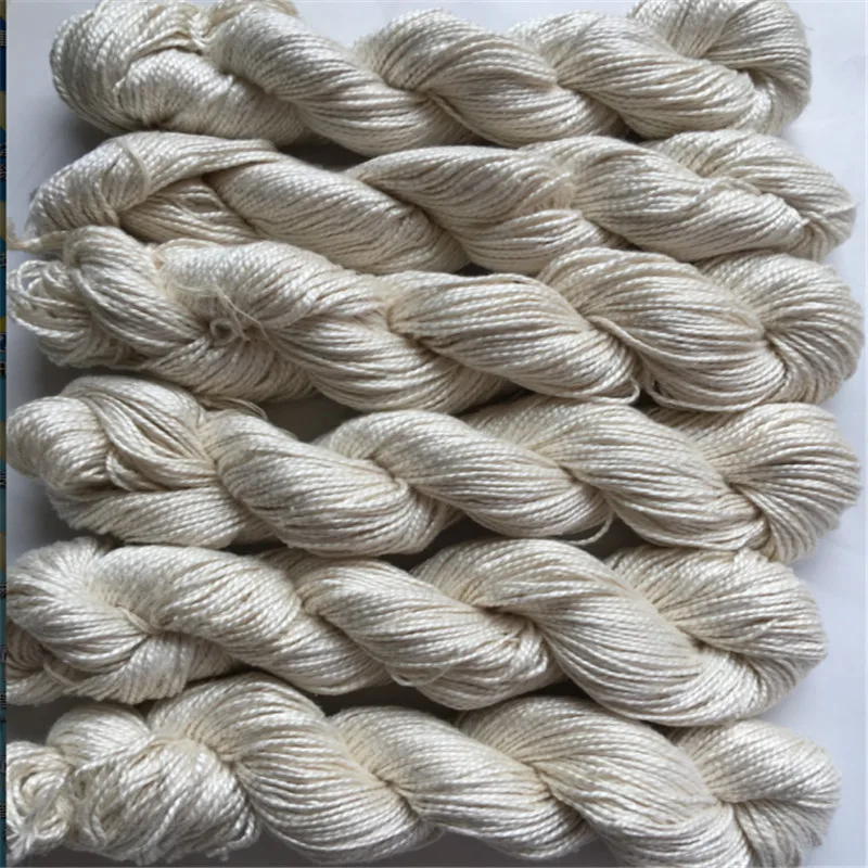 500g 5pieces/lot hank pure silk yarn natural white color  undyed yarn silk yarn for knitting hand knitting silk yarn