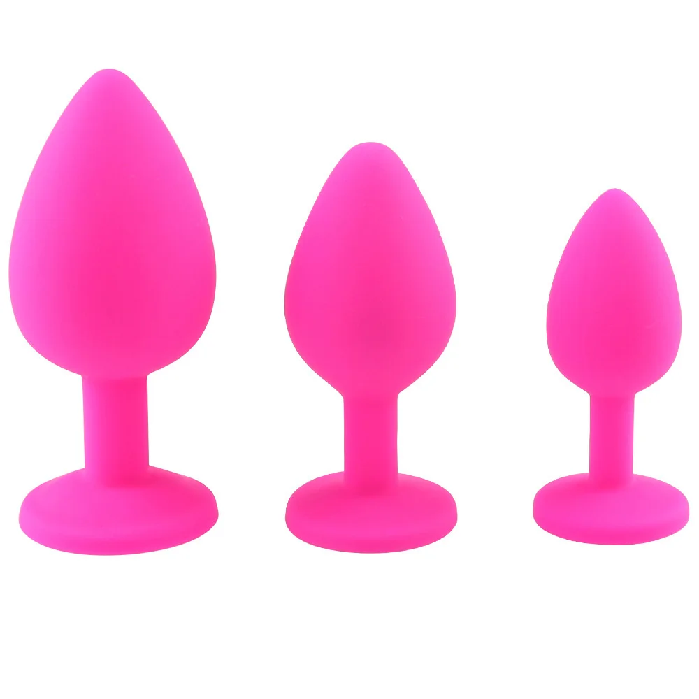 Soft Silicone Butt Plug Anal Plug Unisex Sex Stopper 3 Different Size Adult Toys for Men/Women Anal Trainer for Couples