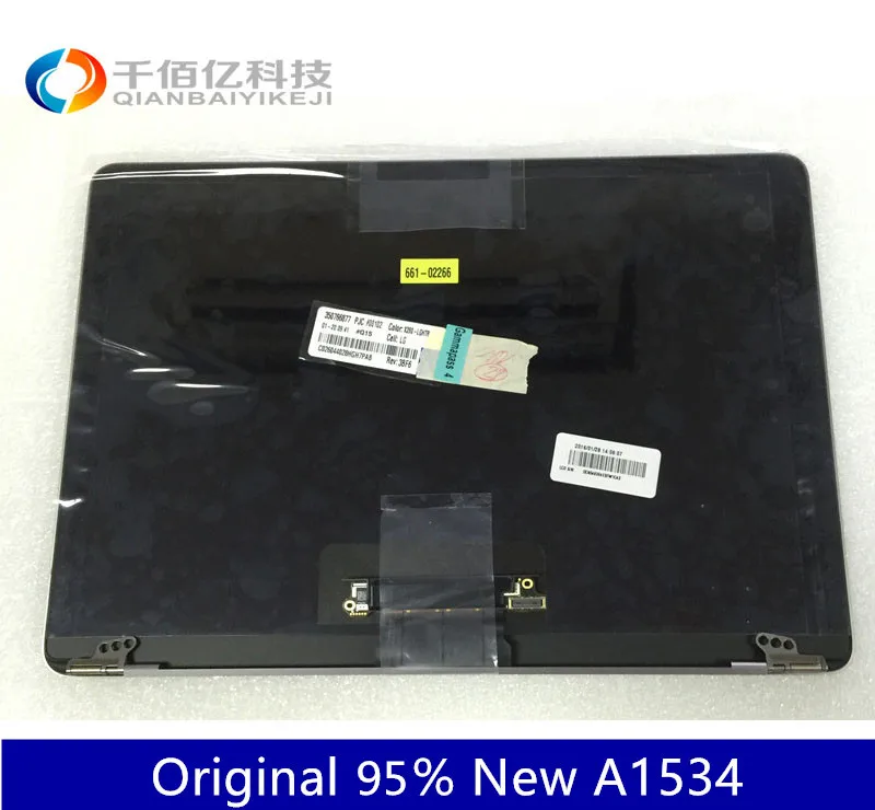 

Original Gray Color 95% New A1534 LCD Screen Assembly Gold Sliver for Macbook 12 2015 2016 year with Film Skin