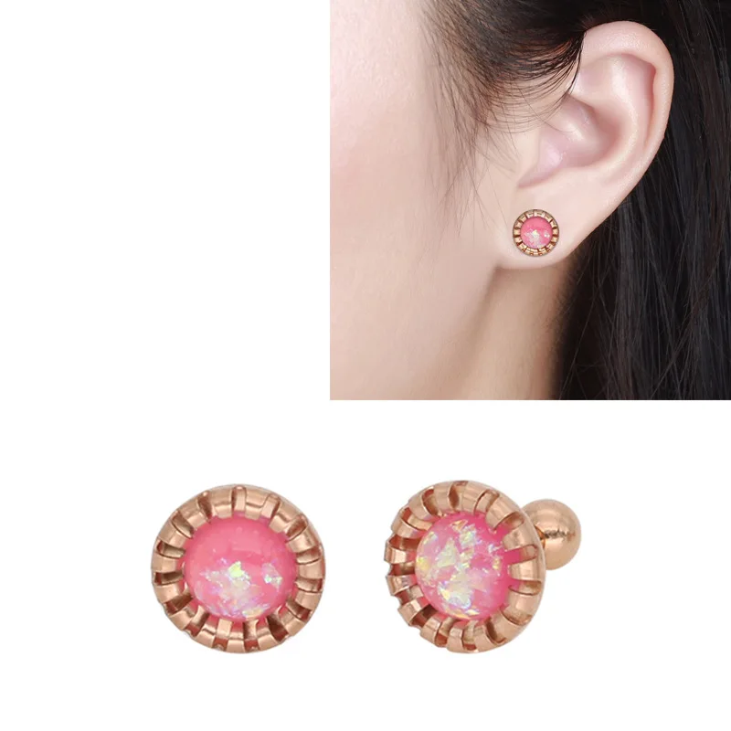 Fashion Round Flowers Earrings Stud for Women/Ladies 316L Surgical Steel Stud Exquisite Beautiful Ear Piercing Studs 40pcs/lot