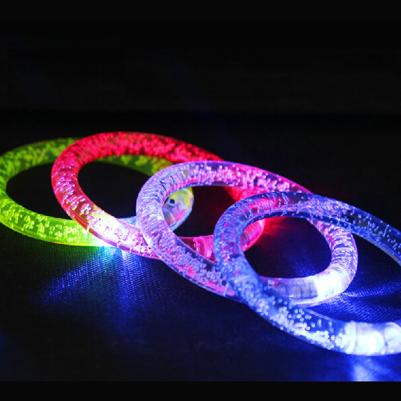 50pcs/lot colorful changing LED bracelet Light up Bracelet flashing Acrylic glowing bangle kid's birthday toys party decoration