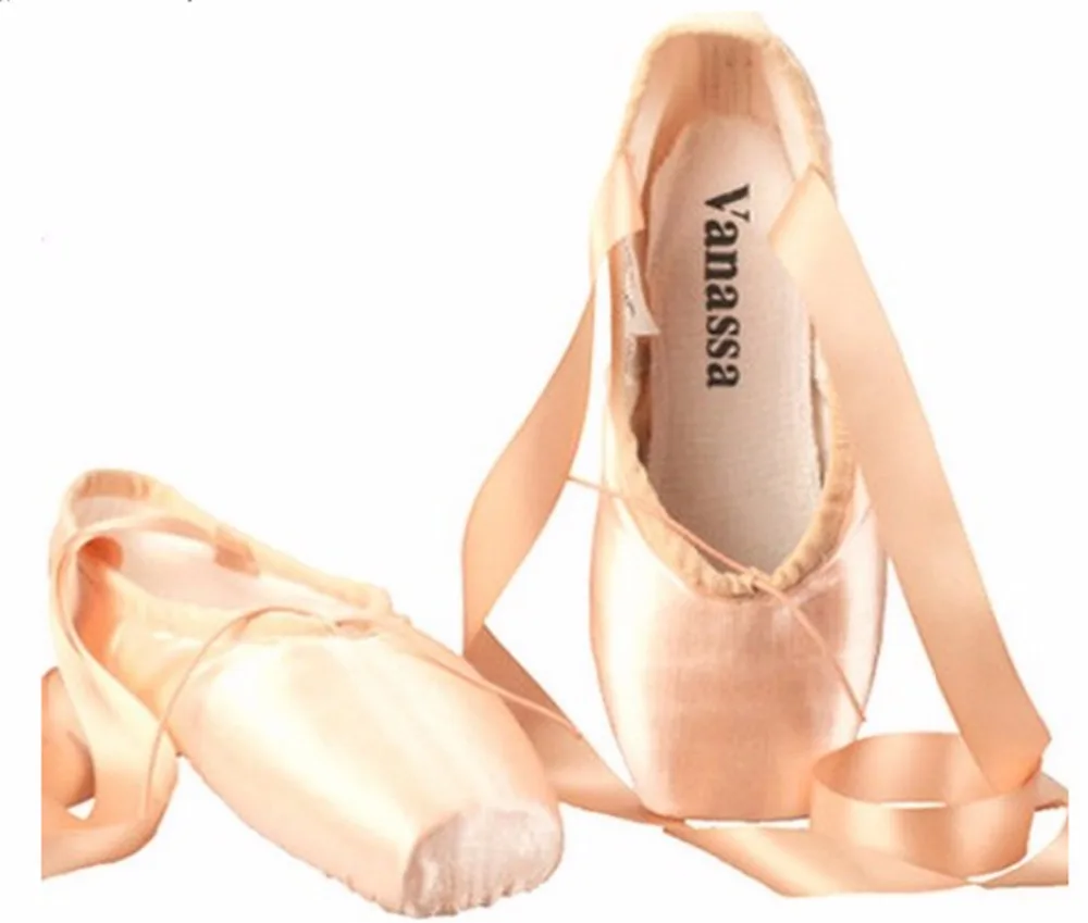 WENDYWU girls casual shoes silk ballet shoes child and Adult ballet pointe dance shoes pointe shoe pink size34-44