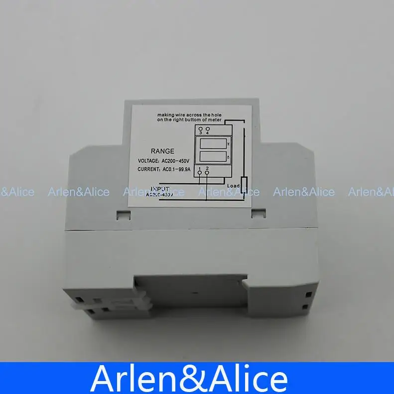 مقياس الجهد والتيار مع شاشة LED مزدوجة Din rail ، مقياس الفولتميتر Din-الريال ، مقياس التيار المتردد 200-450V 0.1-99.9A