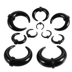 2pcs/lot Acrylic C Sahpe Buffalo Ear Pincher Septum Rings Piercing Ear Taper Stretcher with O-Rings Jewelry 1.6mm-14mm